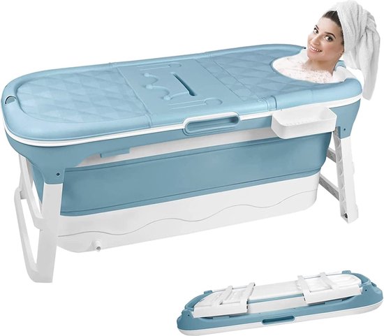 Mobiele Waterkuip, Vrijstaande Opvouwbare Badkuip, Opvouwbare Badkuip, Sauna Voor Volwassenen, Rechthoekige Emmer, Duurzaam, Gemakkelijk Op Te Bergen(Color:Blauw