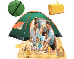 Pop-up Campingtent voor 2-4 Personen - Gemakkelijk Op Te ...
