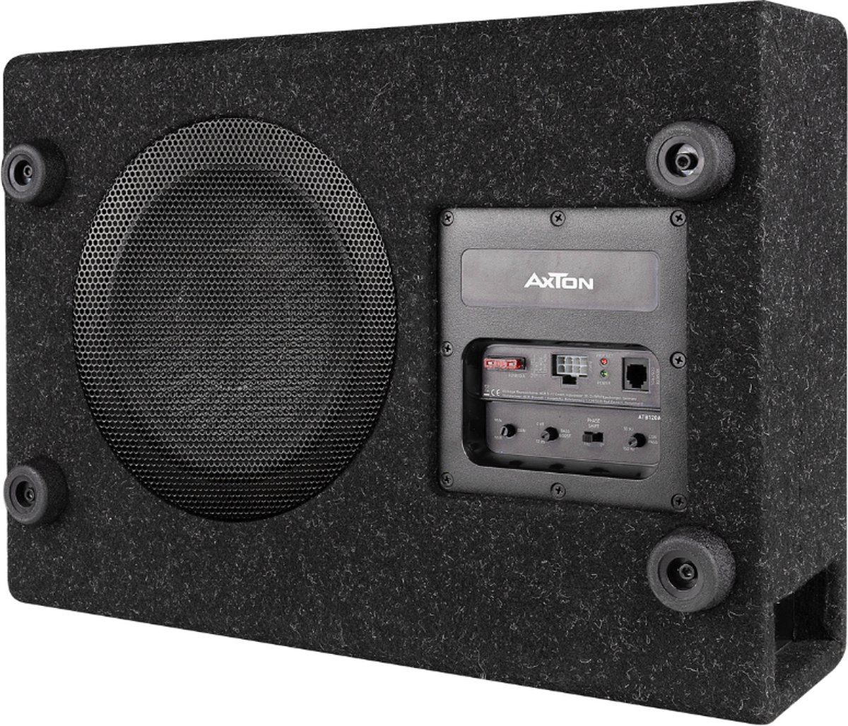 AXTON ATB120A - Autosubwoofer - Actieve subwoofer - 8 inch - 20cm - 100 Watt RMS ingebouwde versterker - Platte behuizing - kist