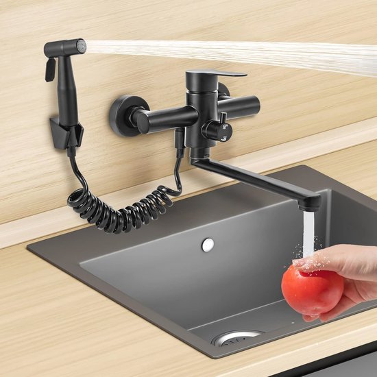 Ibenzoa® Kraan Voor De Keuken Met Uittrekbare Sproeier En 360 Draaibare Armatuur Voor Flexibel Gebruik