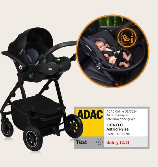 Lionelo Amber Plus 3-in-1 Kinderwagen - Reiswieg, Wandelwagen & Autostoeltje - XXL Ventilatie - All-Terrain Wielen - UPF50+ - Universele Adapters - Premium Stoffen - Vanaf Geboorte tot 4 Jaar van Merkloos — afbeelding 3