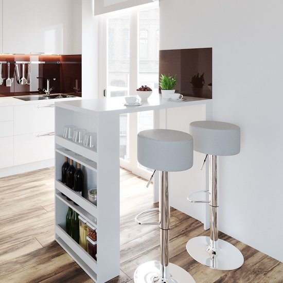 Vicco Bartafel set – 57 x 117 cm met 2 barkrukken Wit
