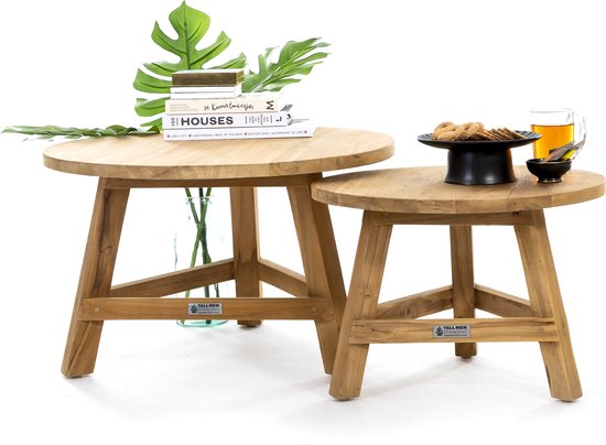Salontafel set van 2 Timon Espresso Mangohout 100cm
