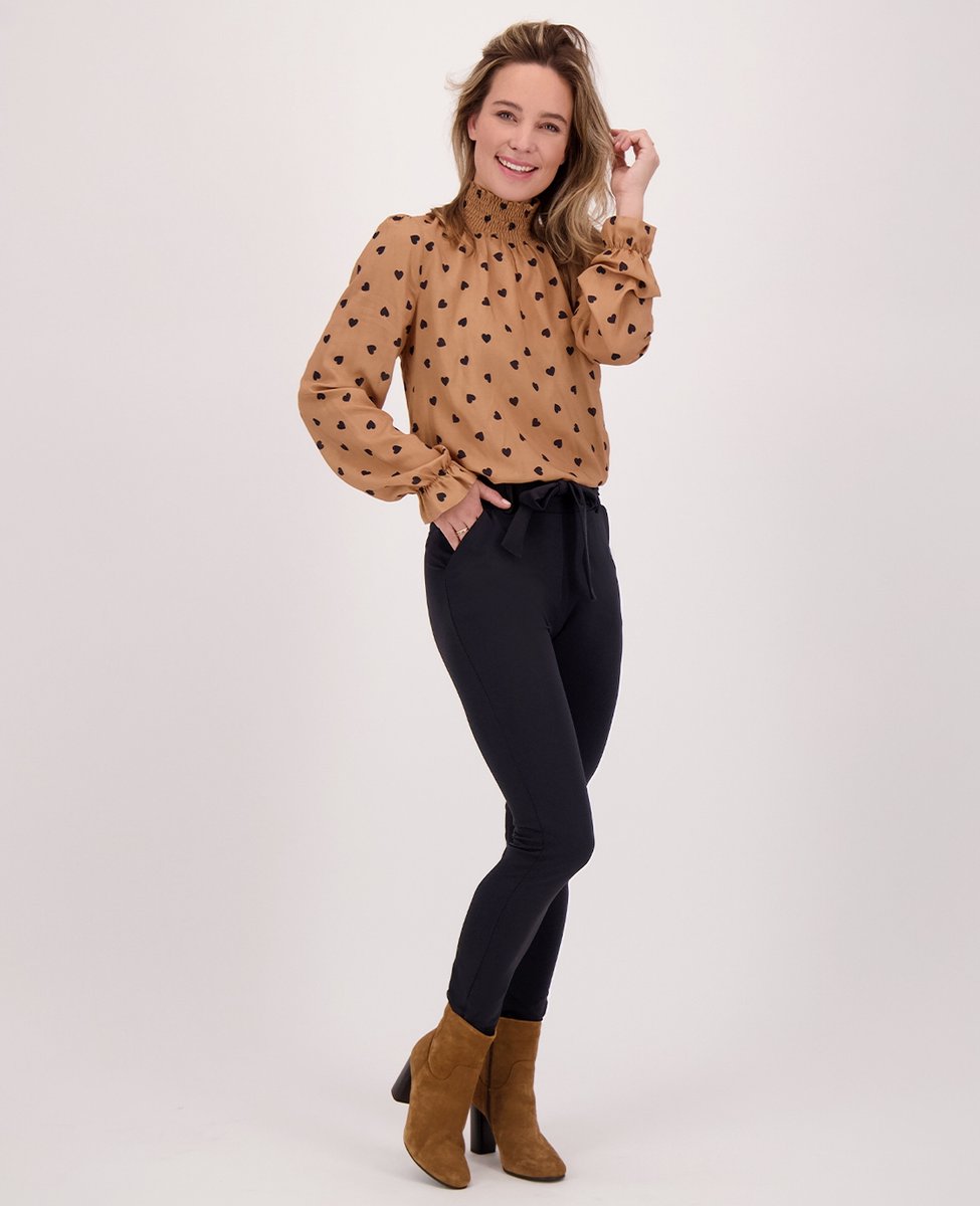 Je m'appelle Travelstof Dames Broek Slim fit Met stretch - Zwart - Maat L