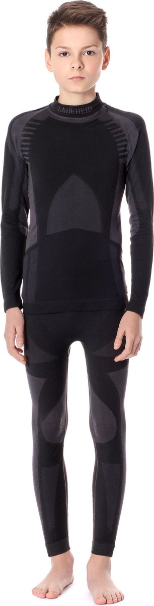 Ladeheid Set Thermobroek en Thermoshirt - Thermo ondergoed - Kinderen - Meisje - Jongen - Thermokleding – LA-SS-Kids-Therm1-Set - Zwart/Zilver (Kinderen) - 2 - 122-128