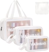 JGS ® Handy Transparent Travel Bag Set de 4 pièces pour cosmétiques et Toilettes