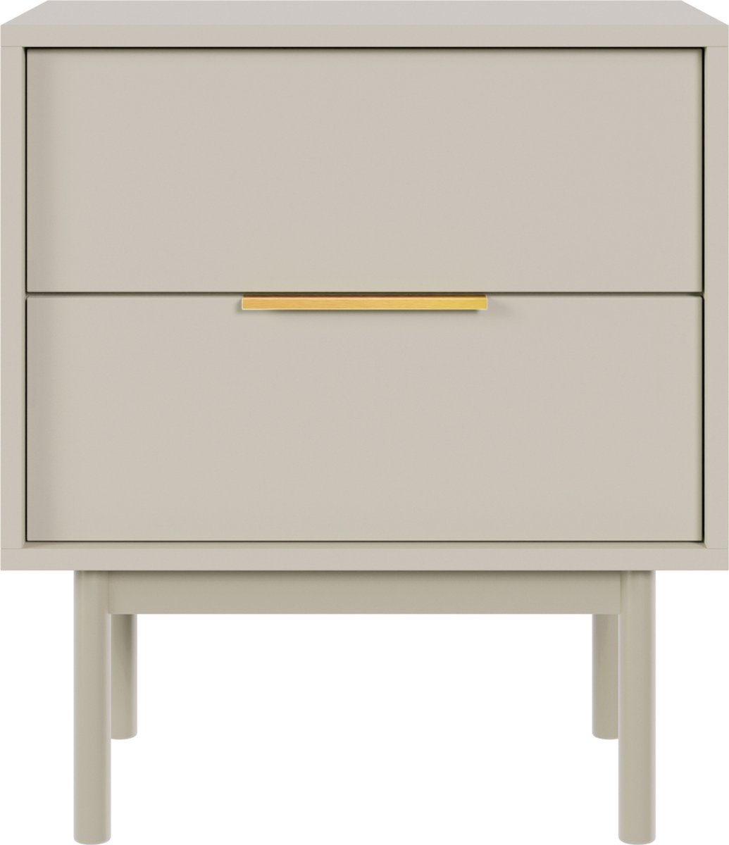 Selsey VIVIARO - Nachtkastje met twee lades - 54 cm - Grijsbeige