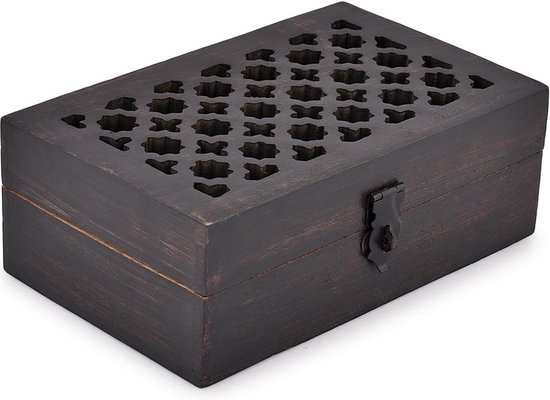 Baksteenvorm decoratieve houten kist massief 32 x 15 cm unicaat vintage baksteenkist keukenorganizer badkamerorganizer tafeldecoratie woonaccessoire