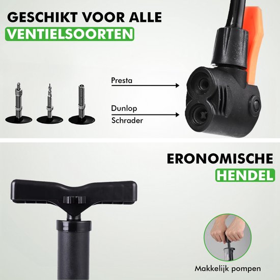 Travelhawk Mini Fietspomp - Dubbele Ventielkop - Ballenpomp - Bandenpomp - Handig Voor Onderweg Of Op Reis - Inclusief Draagtas - Zwart van Travelhawk — afbeelding 3