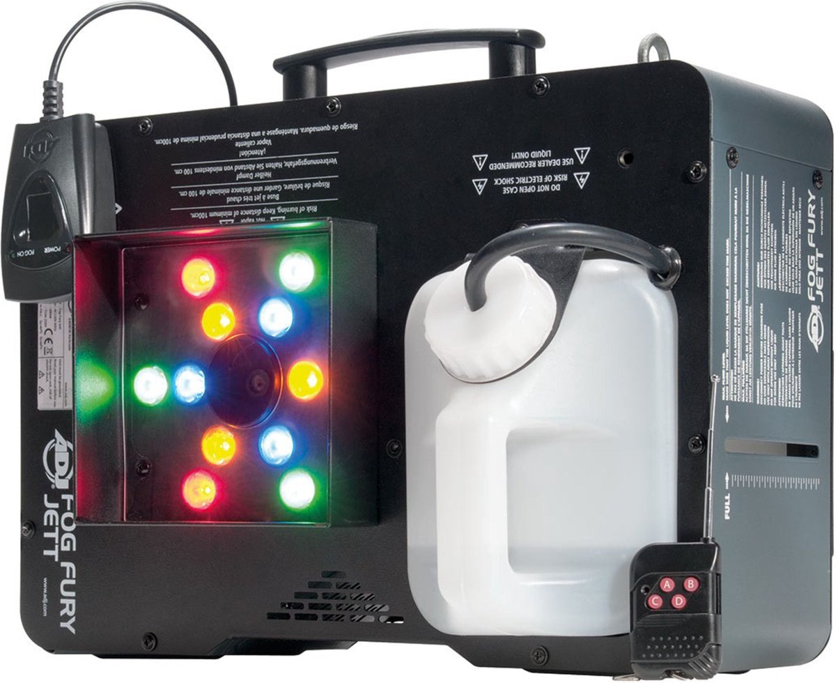 ADJ FOG FURY JETT Rookmachine Met lichteffect, Incl. kabelgeboden afstandsbediening, Incl. radiografische afstandsbediening