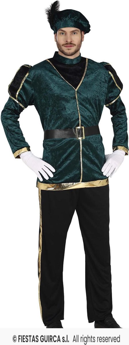 Pietenpakken | Groene Musketier Piet Willem | Man | Maat 52-54 | Sinterklaas | Verkleedkleding