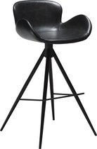 Set van 2 Danform Gaia barstoel vintage zwart PU kunstleer, zwarte poten.