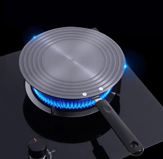 Warmtegeleidingsplaat voor gasfornuis, koffiemelk kookgerei Sudderringen Plaat Inductiekookplaat Warmte koken Kookadapterplaat (24 cm/9,4 inch