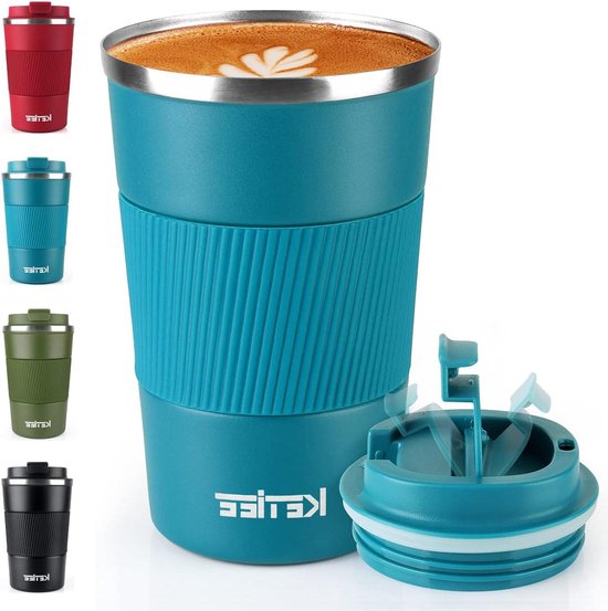 Tassicup thermobeker geïsoleerde mok 250 ml geïsoleerde mok koffiemok reismok roestvrij staal koffie to go ijskoffie thee mobiele beker drinkbeker deksel lekdicht met clip sluiting - bruin