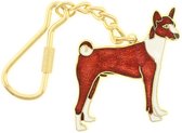 Behave® Sleutelhanger hond rood emaille 4,5 cm