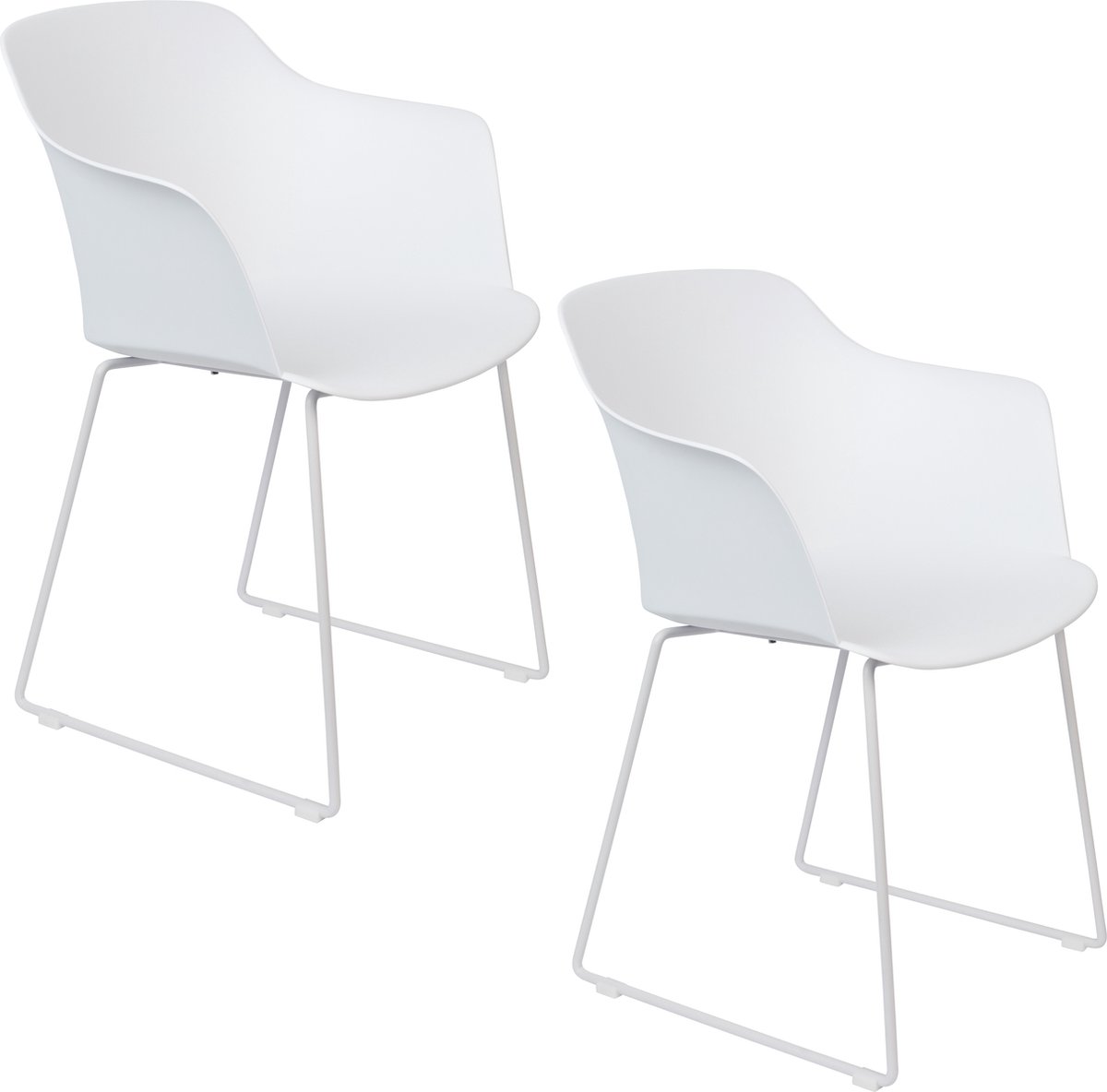 Housecraft Living Tango Eetkamerstoelen Armleuning Wit - Set van 2