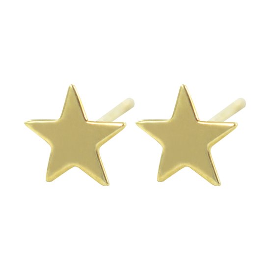 Silventi 9NBSAM-G190621 Clips d'oreilles en or - Femme - Étoile - Lisse - 5 x 5 mm - 14 Carats - Or