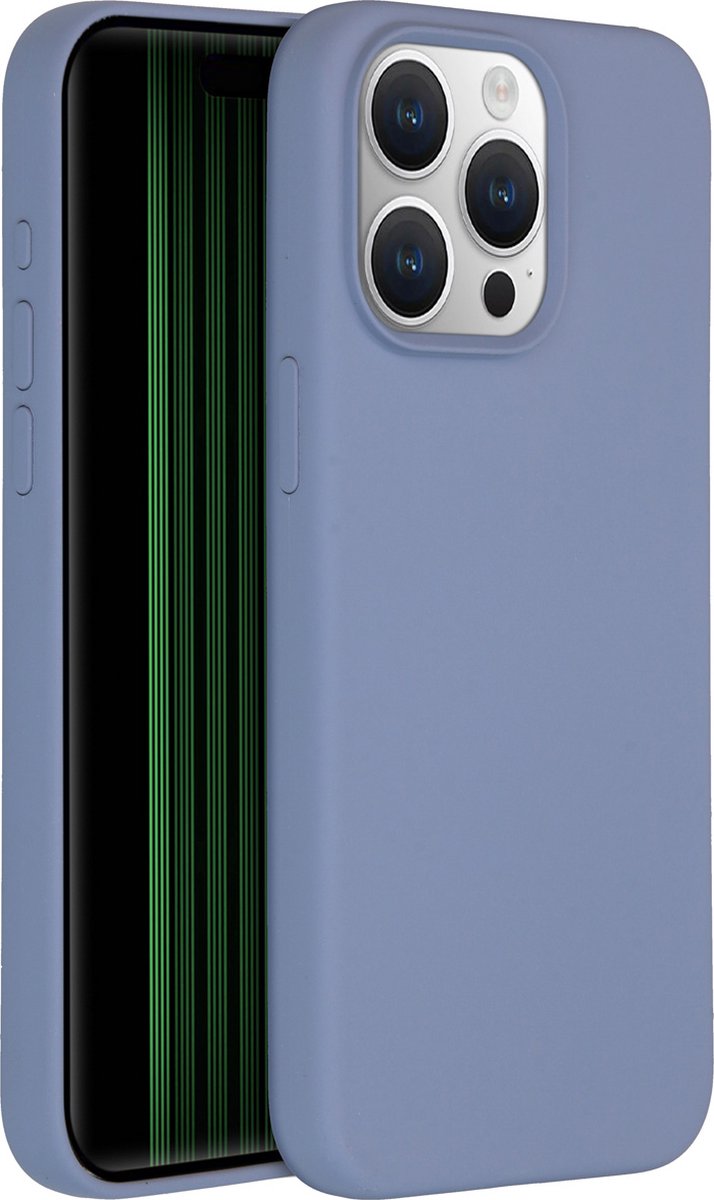 Accezz Hoesje Geschikt voor iPhone 15 Pro Max Hoesje Siliconen - Accezz Liquid Silicone Backcover Geschikt voor MagSafe - grijs