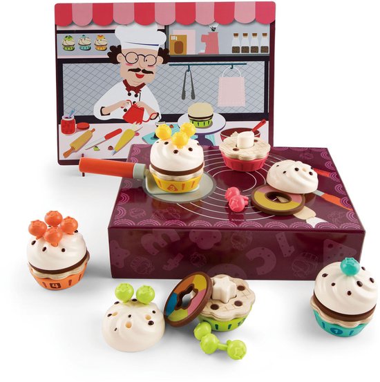 Topbright houten cupcakes speelset educatief speelgoed multicolor.