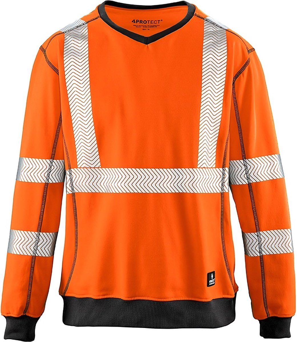 4PROTECT Warnschutz-Sweatshirt Columbus 3440 Leuchtorange-XXL