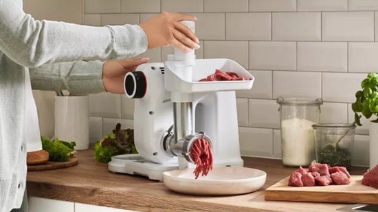 Gehaktmolenaccessoire - BOSCH - MUZS2FWW - Wit - Gesatineerd staal — afbeelding 3