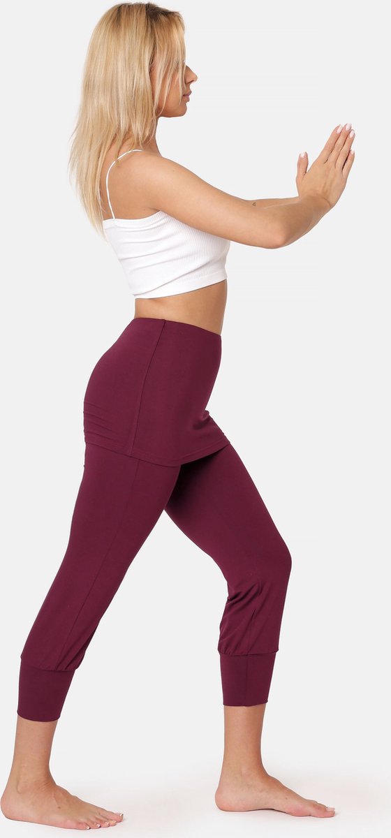 Bellivalini Dames Yogabroek - Sport - Vrijetijdsbroek - Lang - Viscose - Sportbroek - BLV-BLV50-276-YPS - Wijn - S — afbeelding 5