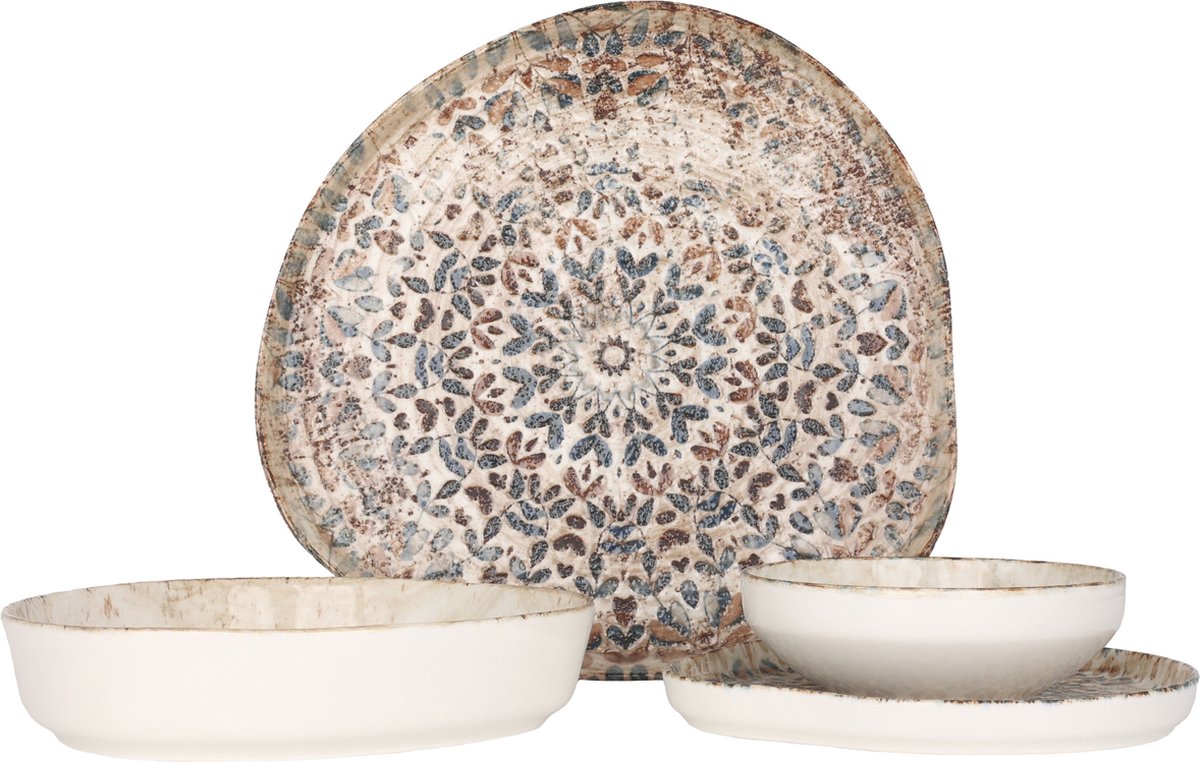 Rinart Serviesset - Aztec - 24 delig - 6 persoons - Porselein
