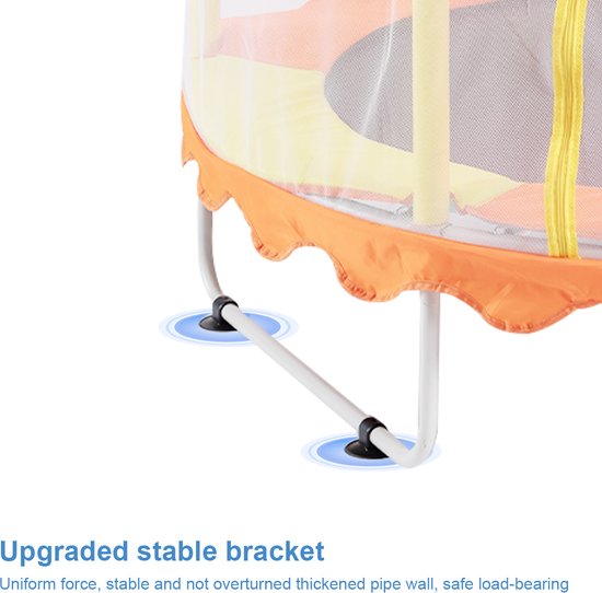 FOXSPORT Kinder Trampoline - Trampoline met Elastieken - Outdoor - Buitenspeelgoed - Trampoline met veiligheidsnet - 110 cm Veiligheidsnet - 150 cm