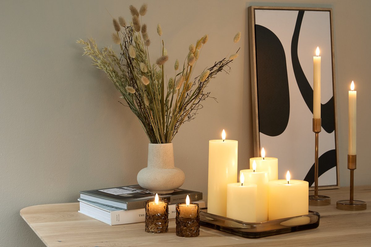 Lifa Living Led kaars set/9 - Creme - Led kaarsen met bewegende vlam - op batterijen