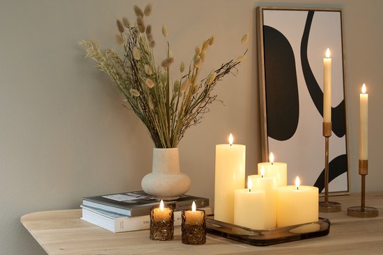 Lifa Living Led kaars set/9 - Creme - Led kaarsen met bewegende vlam - op batterijen