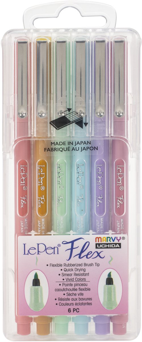 Marvy Uchida Marvy Uchida Le Pen Flex Set Pastel 6 stuks.