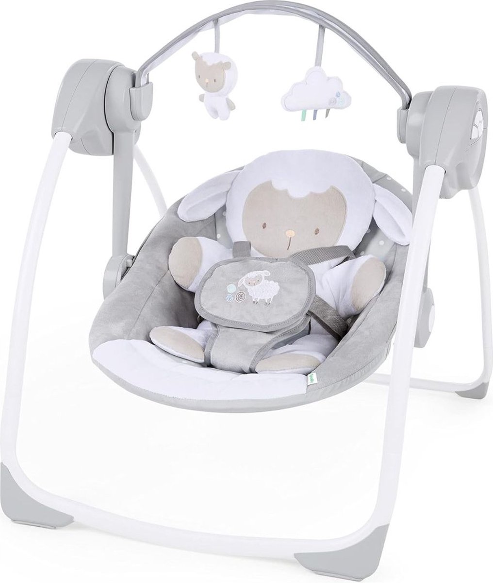 ApexArte® Elektrische Schommelstoel Baby - Baby Swing - Wipstoel Baby's met Speelboog - Grijs