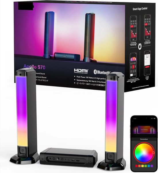 ULTIMEA 2.2CH Soundbar für TV Geräte, Trennbare 2-in-1 Soundbar