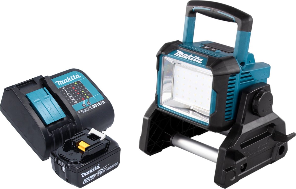 Makita DEADML 811 ST1 accu bouwspot 14,4 / 18 V 3000 lm LED + 1x oplaadbare accu 5,0 Ah + lader