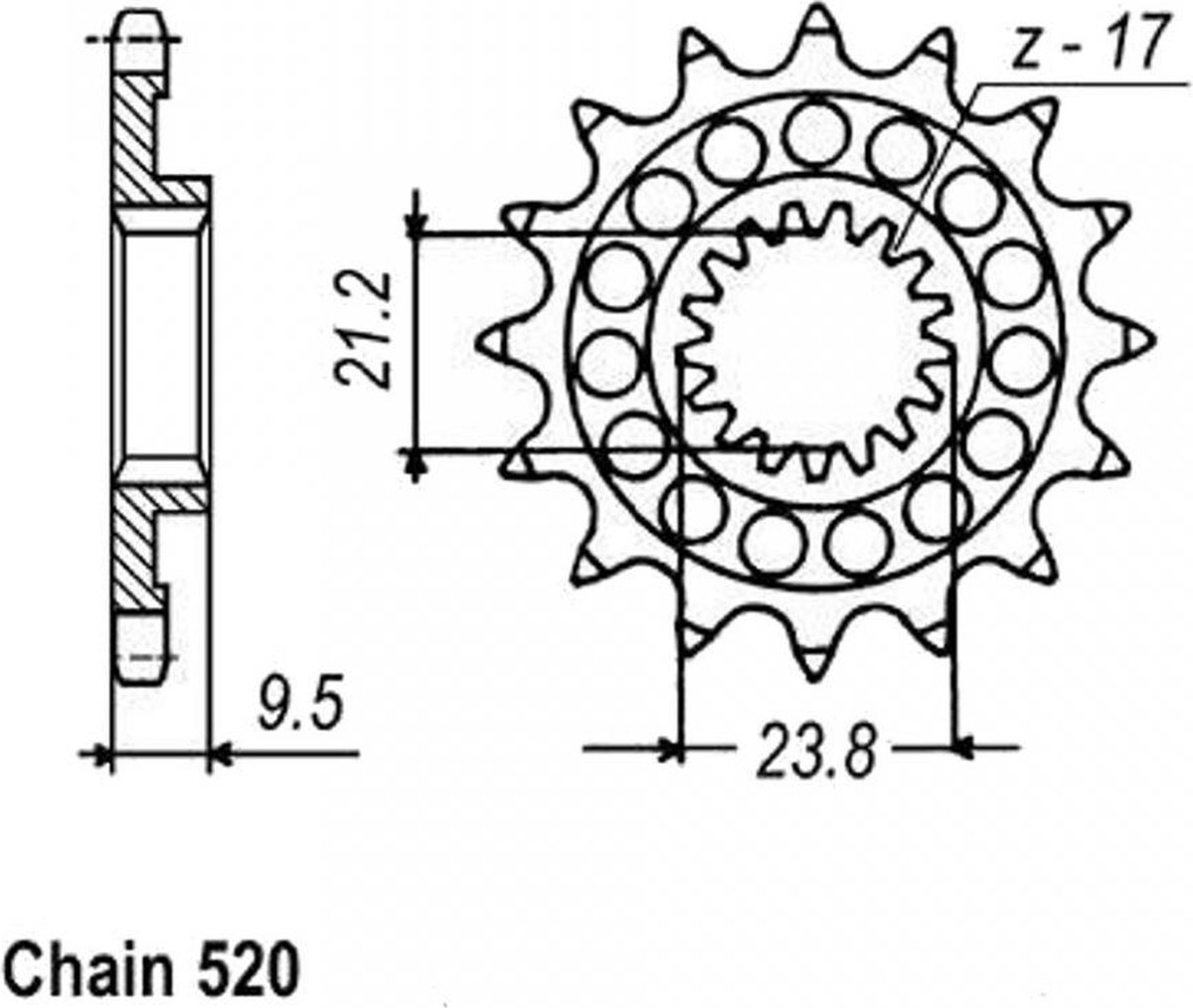 Sifam versnellingsbak tandwiel voor Suzuki 450 RMZ 2005 tot 2012 13 tands steek 520 type 1441 Gloednieuw