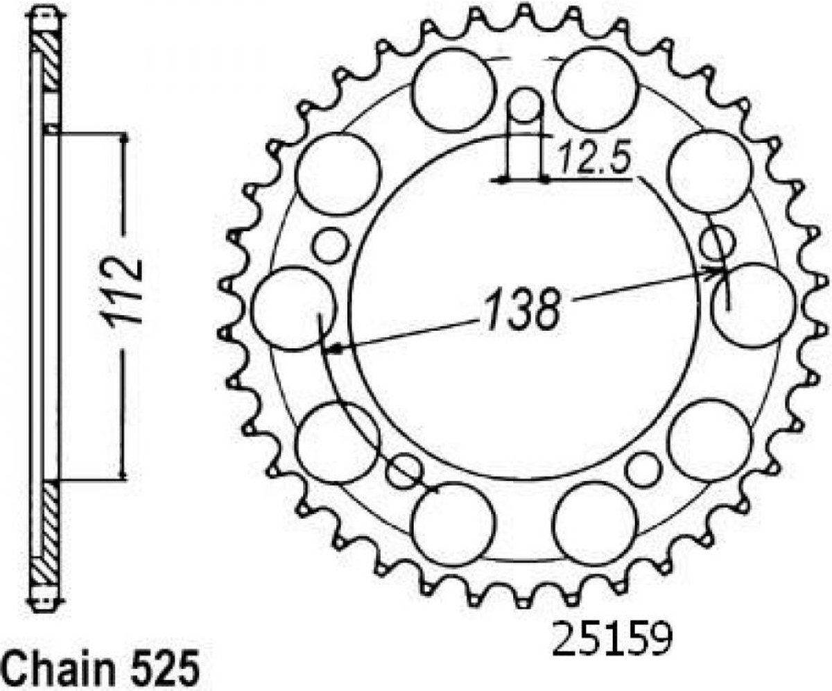 sifam tandwiel voor motor honda 500 cbf 2004 tot 2007 nieuw