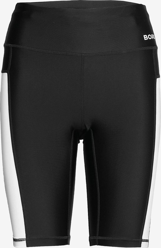Björn Borg Dames Stripe Biker Short – Zwart met Witte Zijpanelen maat 34 Vrouwen