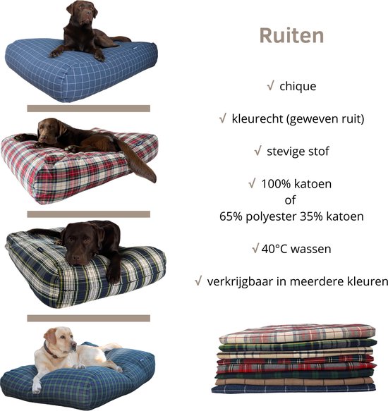 Coussin Dog's Companion Dog - XS - 55 x 45 cm - Rayure champêtre