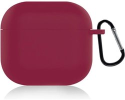 ShieldCase Siliconen Hoesje Geschikt voor Airpods 4 - Siliconen Case voor Apple Airpods 4 Case Hoesje - Burgundy