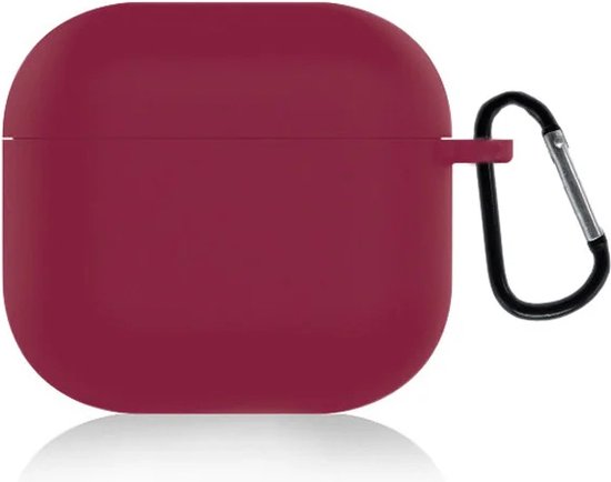 ShieldCase Siliconen Hoesje Geschikt voor Airpods 4 - Siliconen Case voor Apple Airpods 4 Case Hoesje - Burgundy