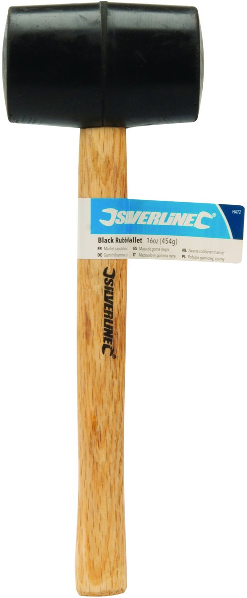 Silverline HA72 Rubberen hamer - Zwart - 454gr