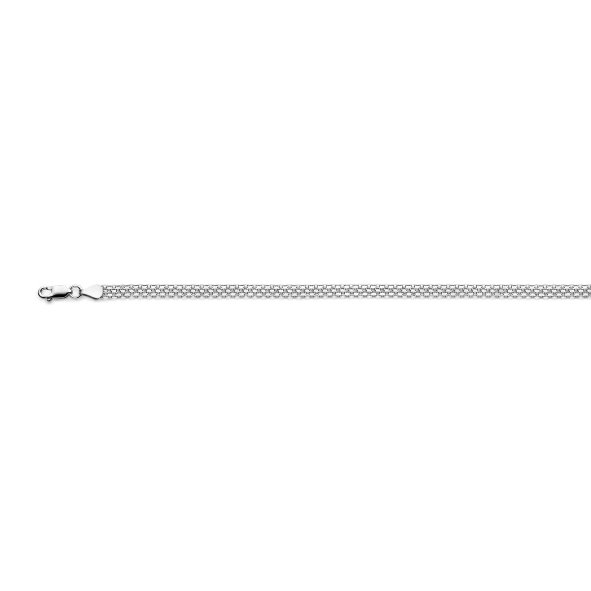 Dubbel Gourmette 4,8 Mm Zilver Gerhodineerd