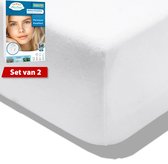 Molton Hoeslaken - 140x200 (Set van 2) - Hoogwaardige Matrasbescherming & Comfort | LitaLente - Rondom Elastiek - Matras Beschermer Molton/Matrasbeschermer - Molton 80% katoen - hoekhoogte van 30 cm - perfecte pasvorm - hoogkwaliteit molton