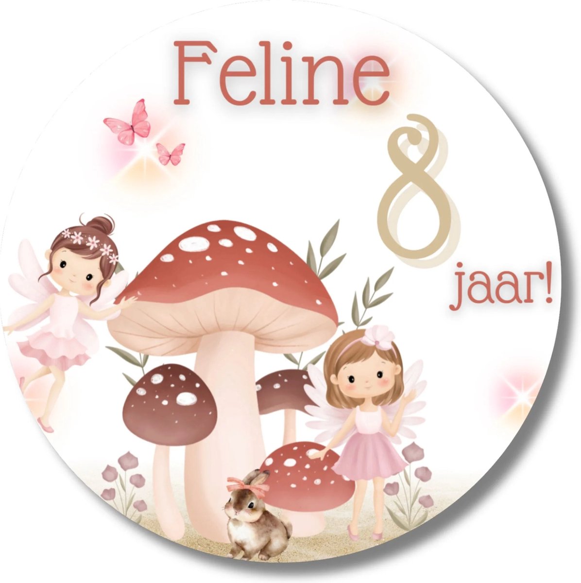 20 Gepersonaliseerde Stickers - Magische Elfjes Verjaardag - Naam & Leeftijd