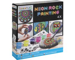 Grafix Neon Rock Painting | Happy stones | Schilderpakketten | Mandala schilderen | Knutselpakketten voor Kinderen