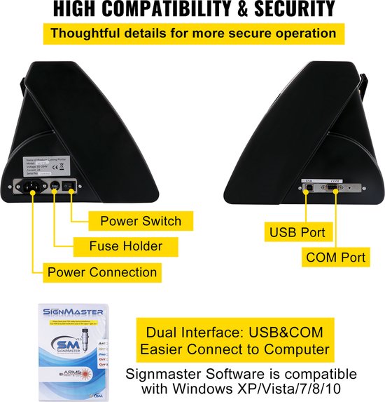 Traceur de découpe de Vinyl VEVOR 72 cm - Machine de traceur de découpe - avec écran LED - Guidage laser optique oculaire intégré semi-automatique - Traceur de découpe de Vinyl - - Compatible avec le logiciel SignMaster