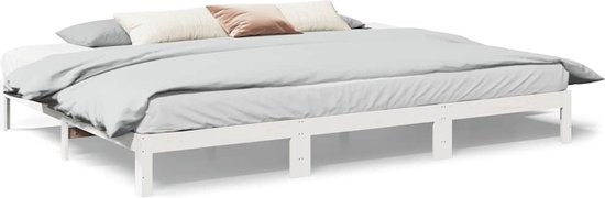vidaXL - Bedframe - Family - zonder - matras - 270x200 - cm - massief - grenenhout - wit