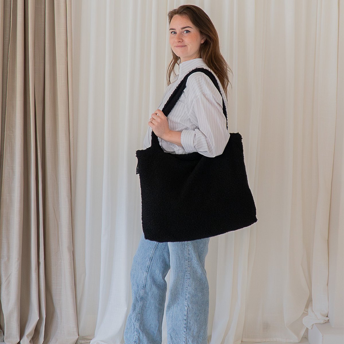 Wallabag - Tote Bag - Luiertas - Shopper - Mom Bag Teddy Black – foto 3
