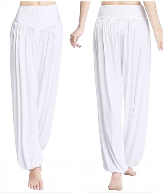 Harembroek - 2 stuks - Harem palts - Yogabroek - Luchtige broek - Loose pants - Losse broek - Chillbroek - Chillpants - Yoga - Hoge taille - Mooie lijnen - Elastische - XL van Merkloos — afbeelding 2