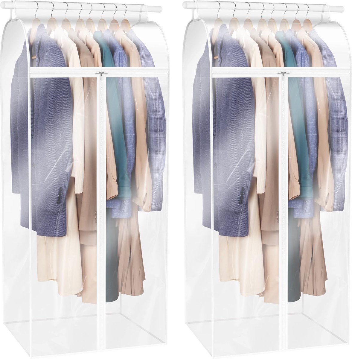 JGS ® Kledingbeschermhoes met Ritssluiting voor Kledingstandaard, Set van 2 Stuks